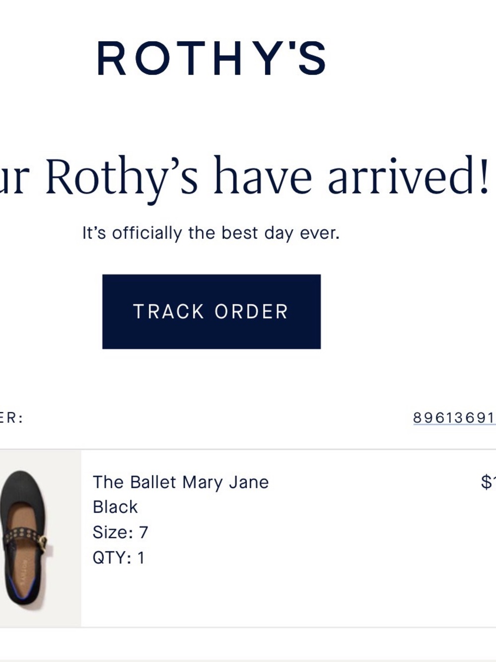 Rothy's Ballet Mary Jane in Black with Gold Buckle